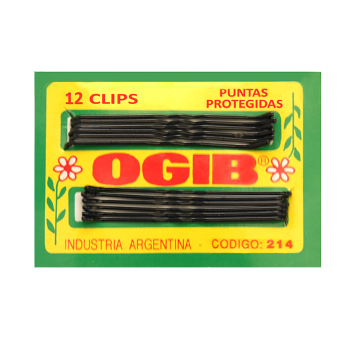 OGIB CLIP CORTO PUNTA PROTEGIDA X 12 UN. NEGRO(C182)