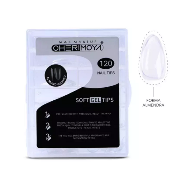 CHERIMOYA TIPS PARA SOFT GEL ALMENDRA X 120 NAILS TIPS (BH001183)