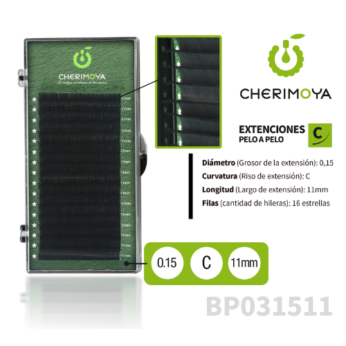 CHERIMOYA EXT.PESTAÑAS PELO X PELO 0.15C 11MM (BH031511)