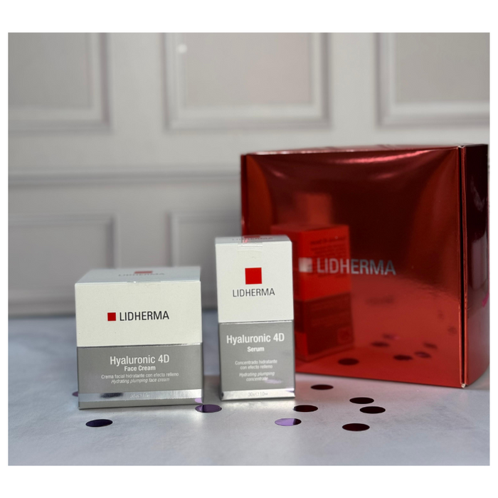 LIDHERMA COMBO FIESTAS24 (HYALURONIC 4D SERUM+FACE CREAM+CAJA)