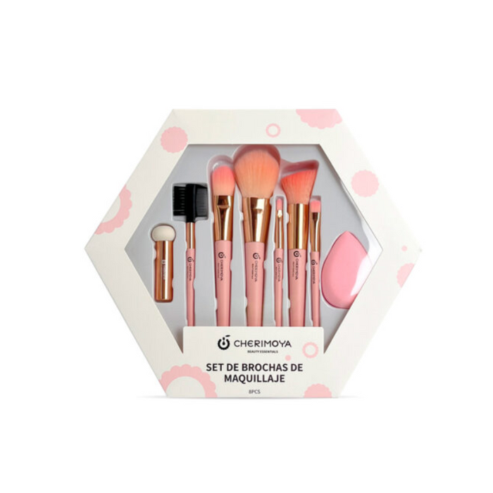 CHERIMOYA SET DE BROCHAS P/ MAQUILLAJE X 8PCS (BH00699)