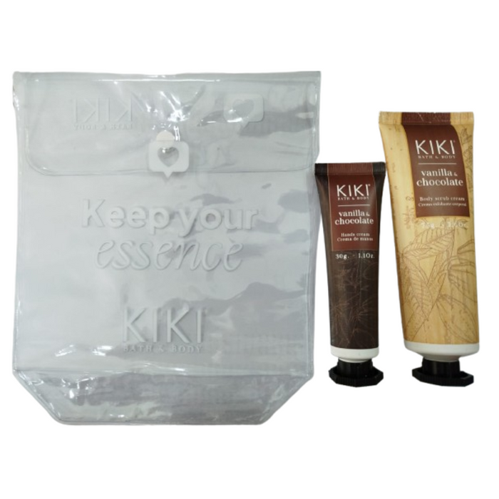 KIKI VANILLA & CHOCOLATE BODY CREAM + HANDS CREAM + NECESSER