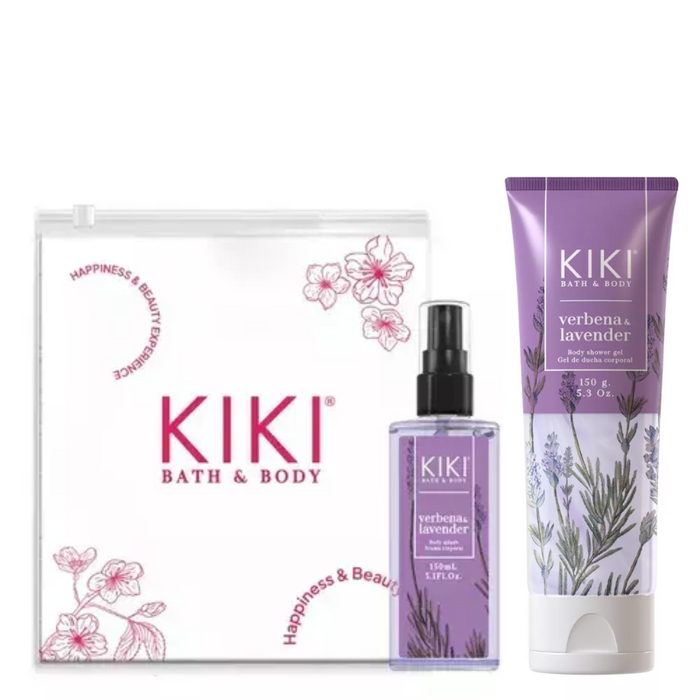 KIKI VERBENA & LAVANDER BODY SPLASH + BODY SHOWER +NECESSER