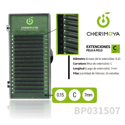 CHERIMOYA EXT.PESTAÑAS PELO X PELO 0.15C 7MM (BH031507)