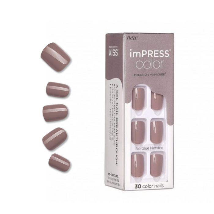 IMPRESS  PRESS-ON NAILS COLOR-TAUPE PRIZE