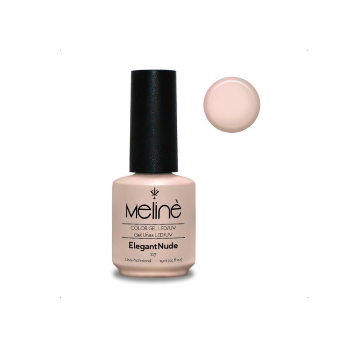 MELINE ESMALTE SEMIP.GEL LED/UV X 15 ML-117 ELEGANT NUDE