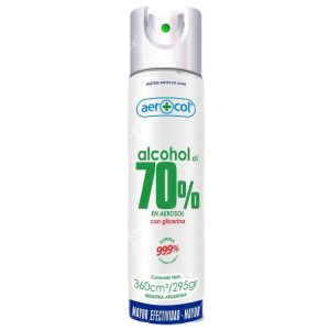 AEROCOL ALCOHOL AL 70% EN AEROSOL C/GLICERINA X 360 CM
